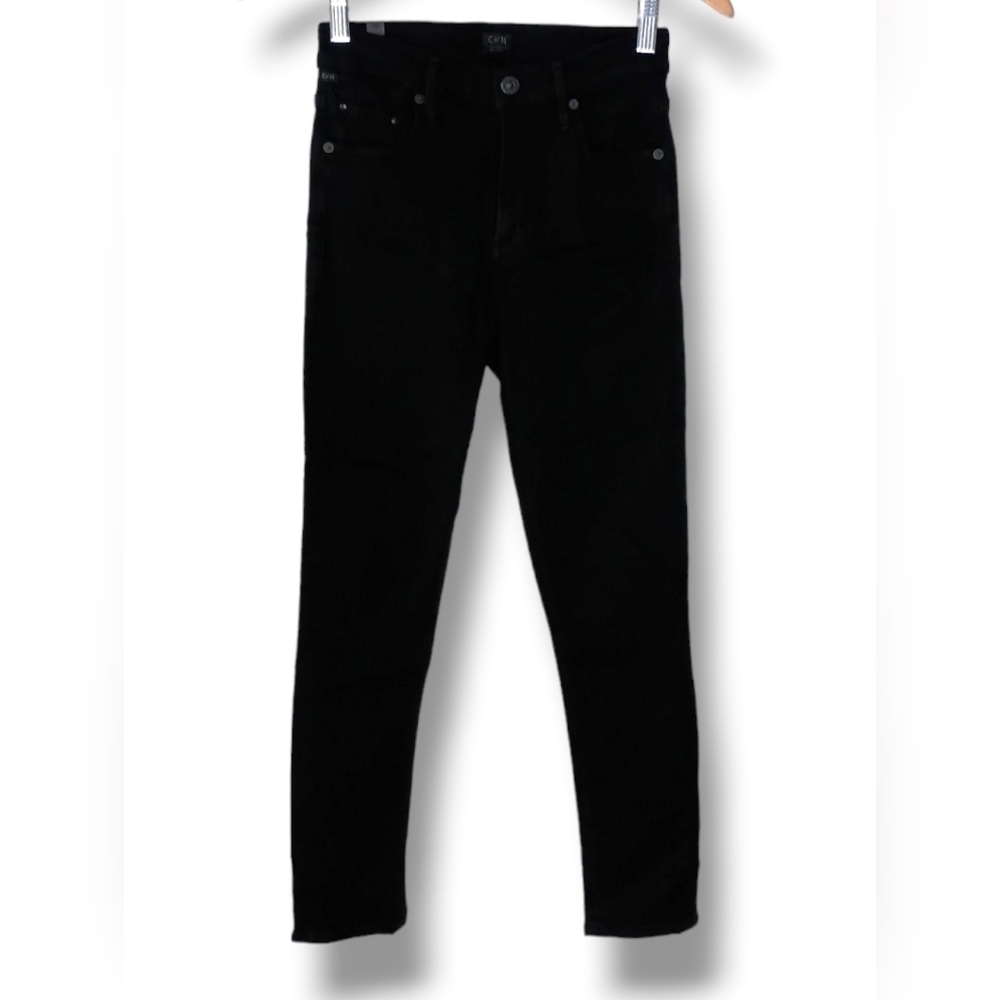 Citizens of Humanity Rocket High Risky Crop Skinny in All Black - Picture 4 of 12